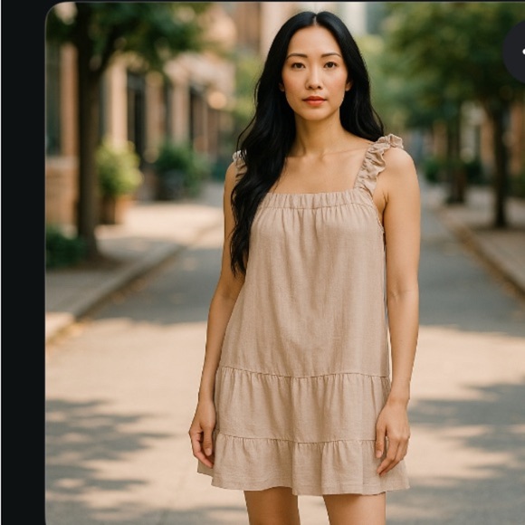 Womens Sweet Wanderer Beige Mini Dress - Picture 1 of 7